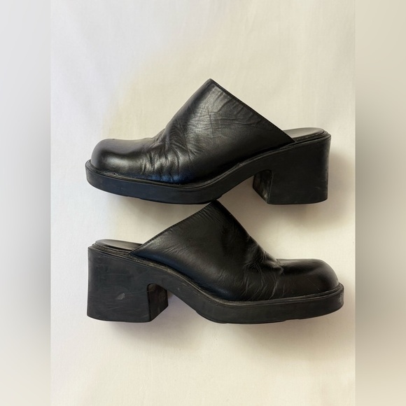 Vintage 90's Y2K Nine West Chunky Platform Slip-On Mules Size 5.5 Retro Classic - Picture 9 of 14